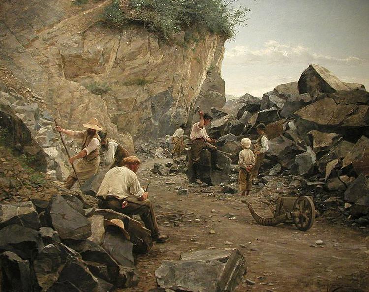 Axel Jungstedt In the Quarry. Motif from Switzerland China oil painting art